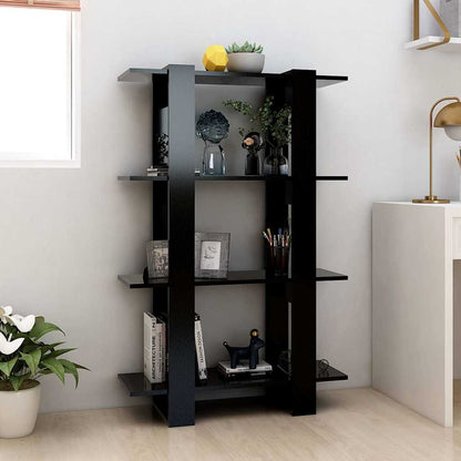 vidaXL Book Cabinet/Room Divider Black 80x30x123,5 cm