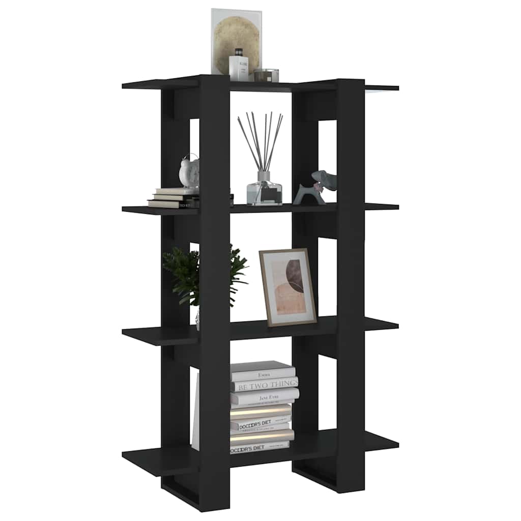 vidaXL Book Cabinet/Room Divider Black 80x30x123,5 cm