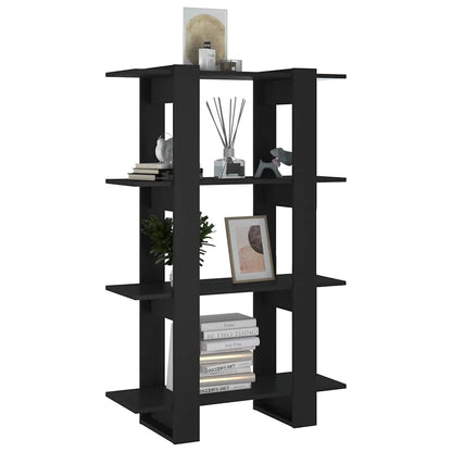 vidaXL Book Cabinet/Room Divider Black 80x30x123,5 cm