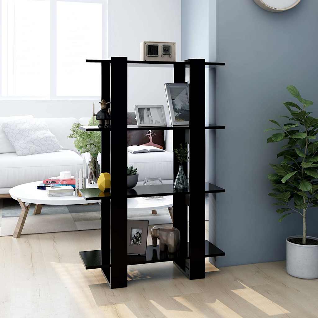vidaXL Book Cabinet/Room Divider Black 80x30x123,5 cm