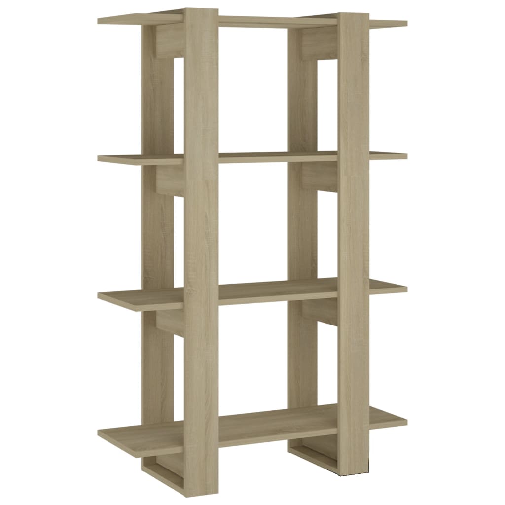 vidaXL Book Cabinet/Room Divider Sonoma Oak 80x30x123.5 cm