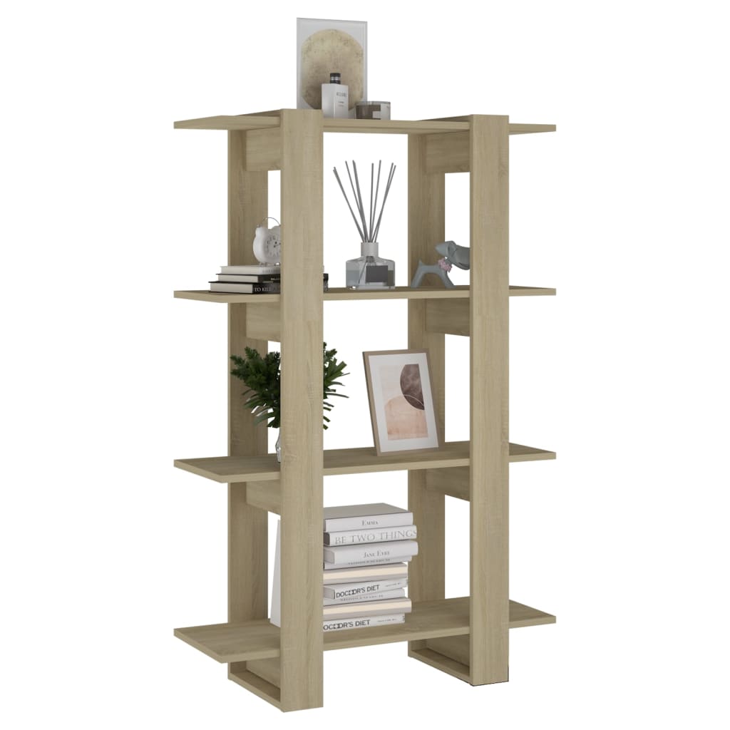 vidaXL Book Cabinet/Room Divider Sonoma Oak 80x30x123.5 cm