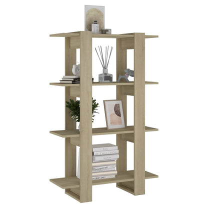 vidaXL Book Cabinet/Room Divider Sonoma Oak 80x30x123.5 cm