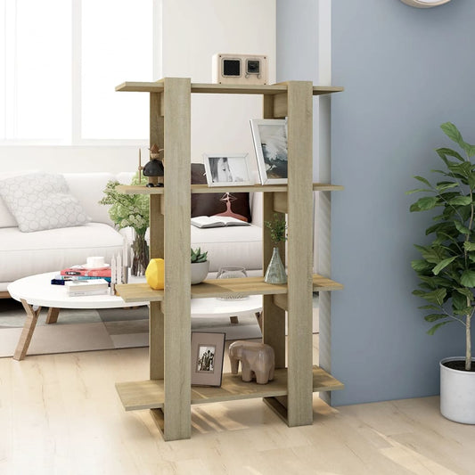 vidaXL Book Cabinet/Room Divider Sonoma Oak 80x30x123.5 cm