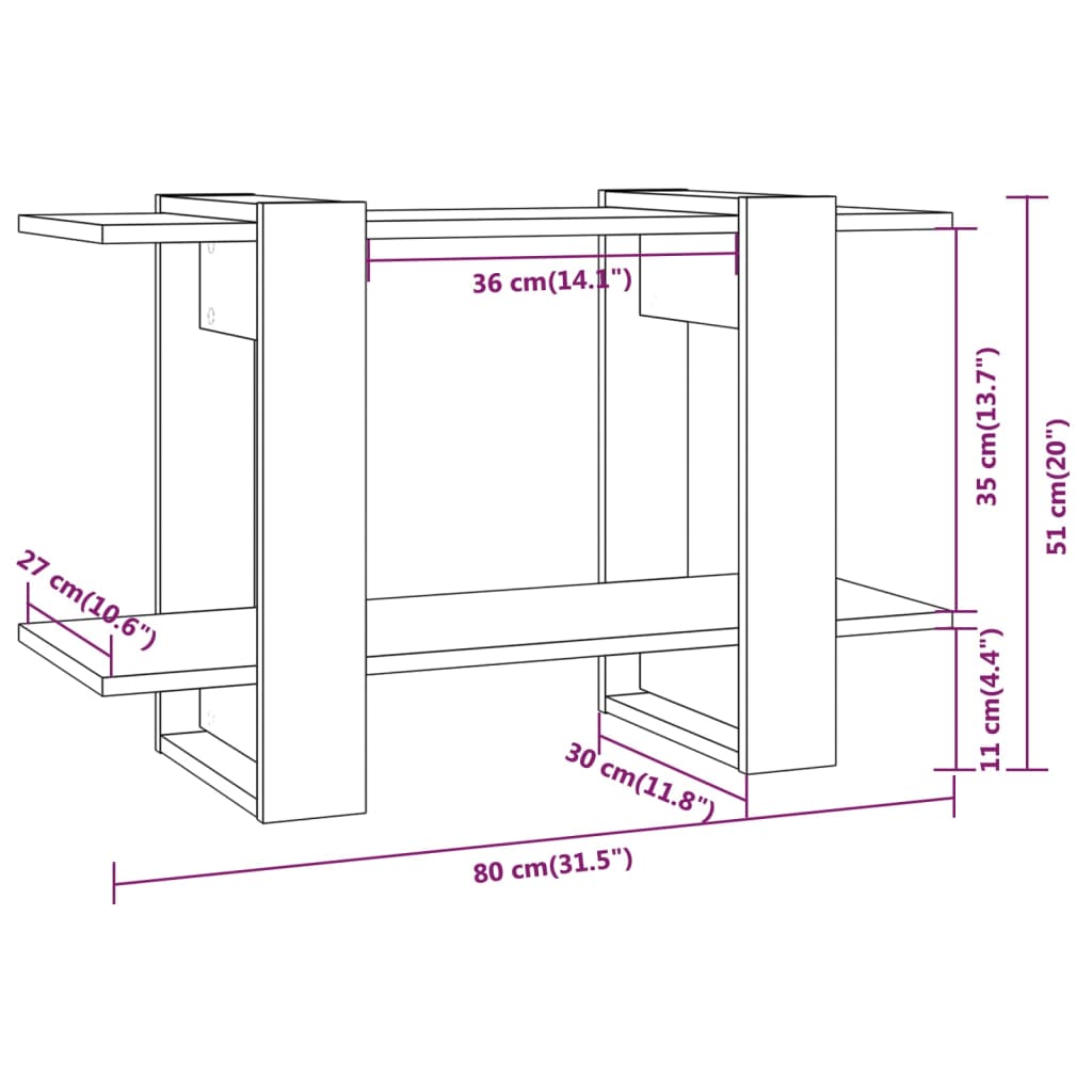 vidaXL Book Cabinet/Room Divider White 80x30x51 cm