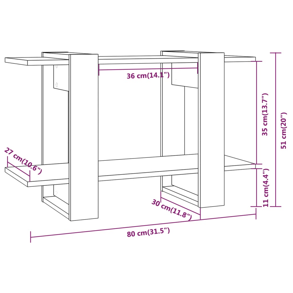 vidaXL Book Cabinet/Room Divider Black 80x30x51 cm