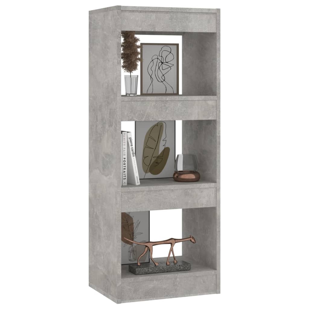 vidaXL Book Cabinet/Room Divider Concrete Grey 40x30x103 cm Engineered Wood