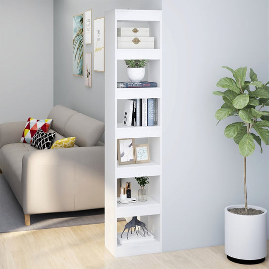 811637 vidaXL Book Cabinet/Room Divider White 40x30x198 cm