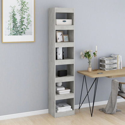 vidaXL Book Cabinet/Room Divider Concrete Grey 40x30x198 cm