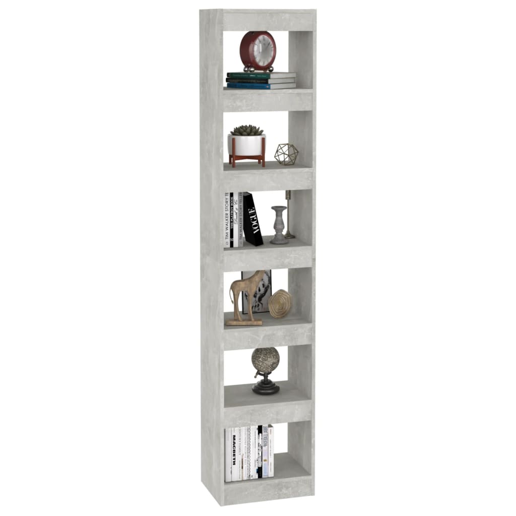 vidaXL Book Cabinet/Room Divider Concrete Grey 40x30x198 cm