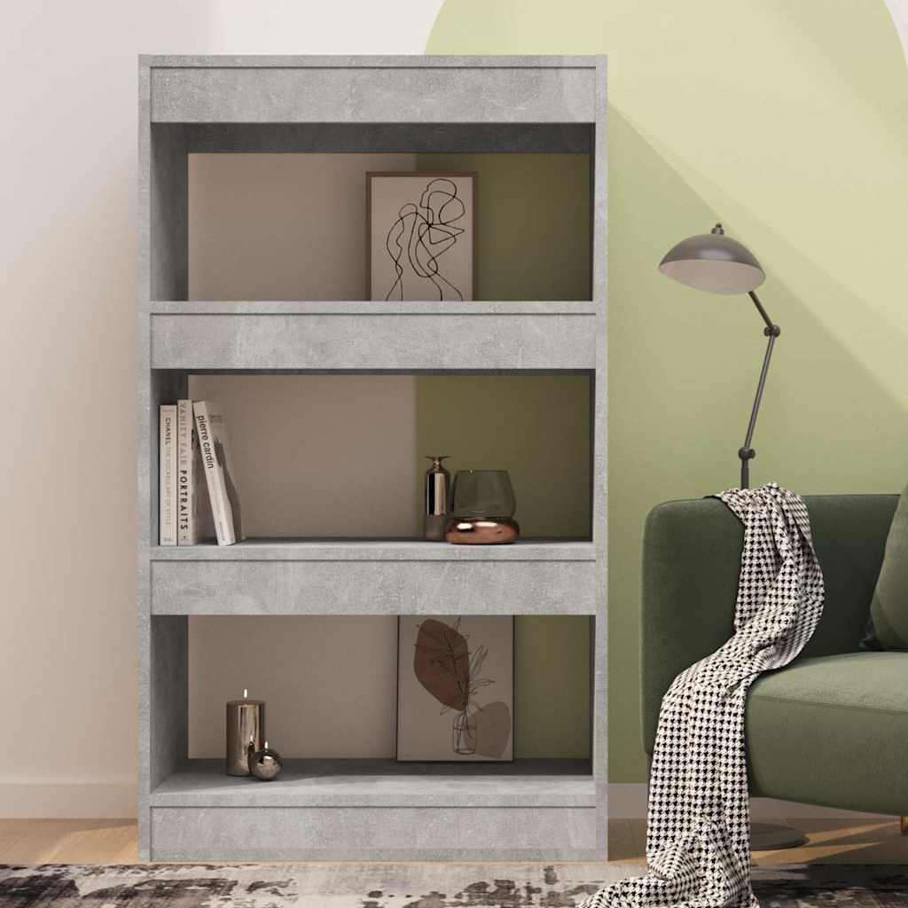vidaXL Book Cabinet/Room Divider Concrete Grey 60x30x103 cm