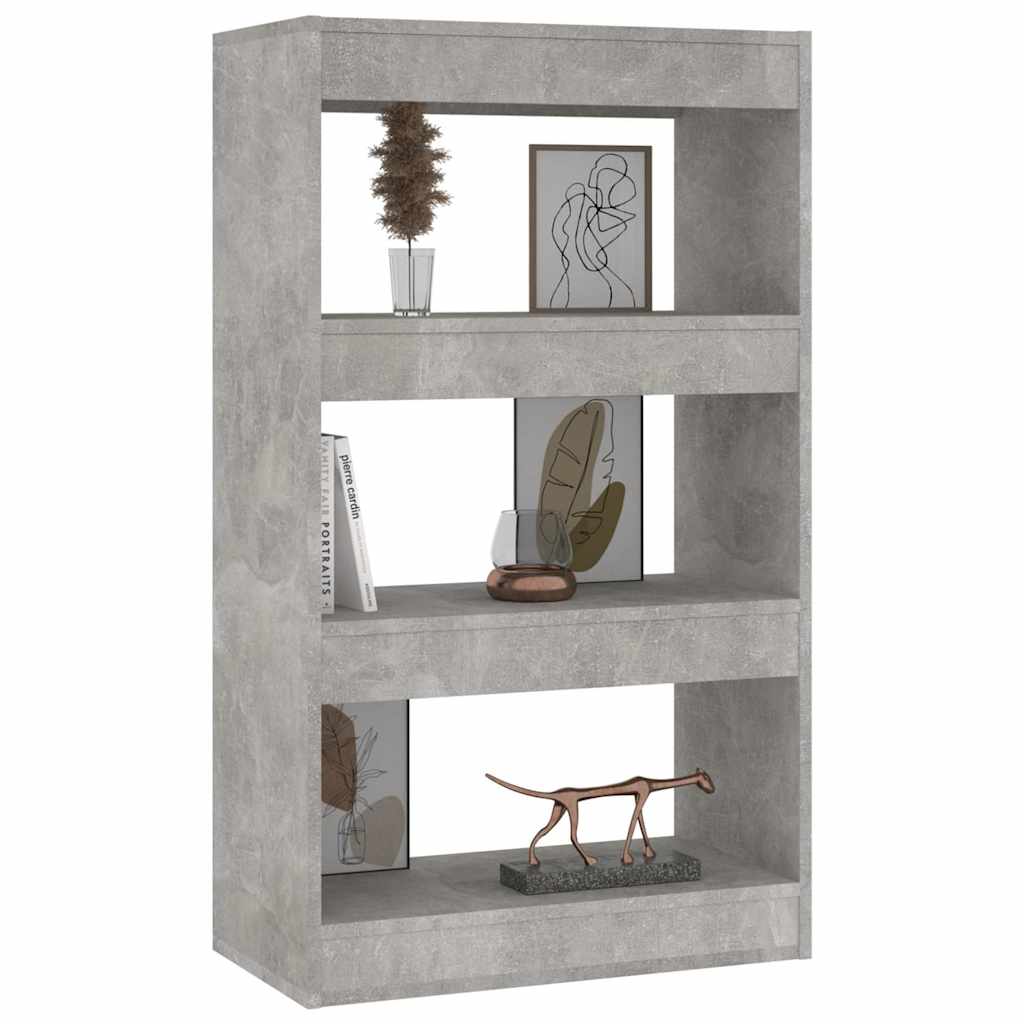 vidaXL Book Cabinet/Room Divider Concrete Grey 60x30x103 cm