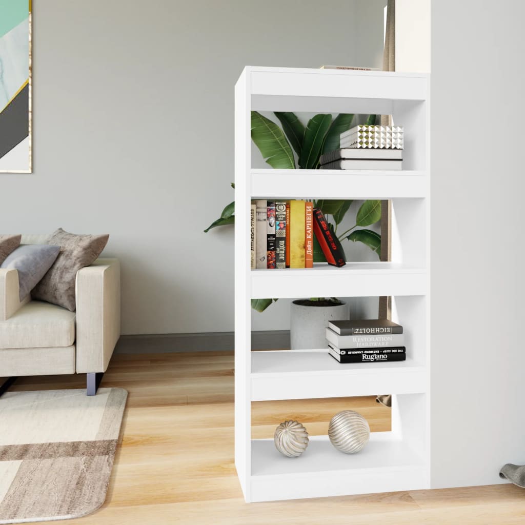 vidaXL Book Cabinet/Room Divider White 60x30x135 cm Engineered Wood