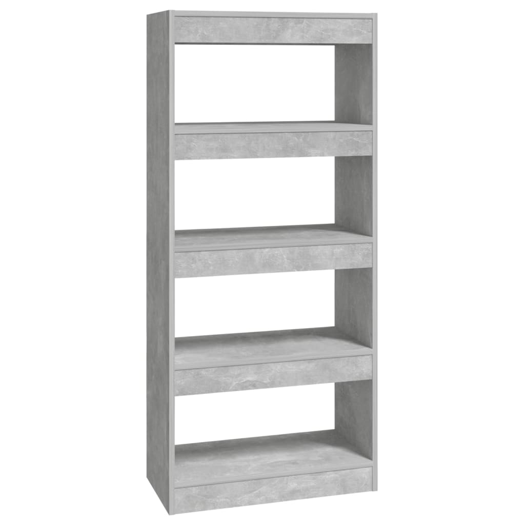 vidaXL Book Cabinet/Room Divider Concrete Grey 60x30x135 cm Engineered Wood