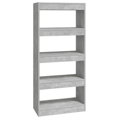 vidaXL Book Cabinet/Room Divider Concrete Grey 60x30x135 cm Engineered Wood