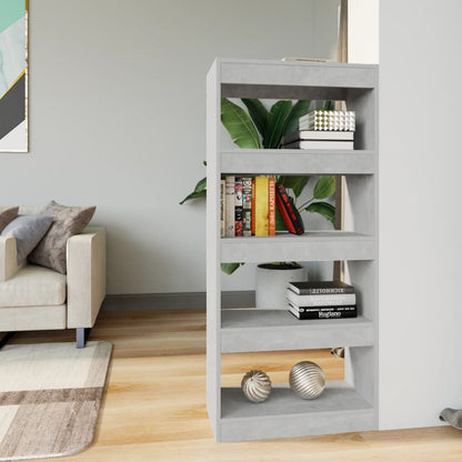 vidaXL Book Cabinet/Room Divider Concrete Grey 60x30x135 cm Engineered Wood