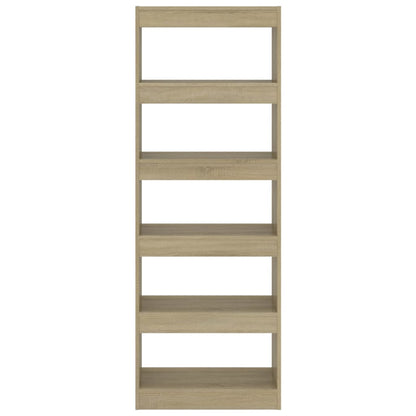 vidaXL Book Cabinet/Room Divider Sonoma Oak 60x30x166 cm Engineered Wood