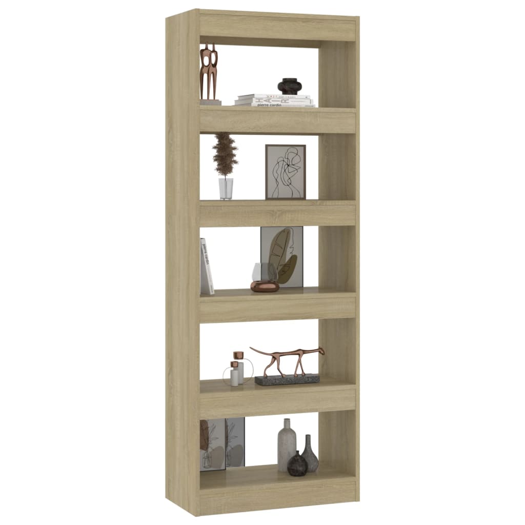vidaXL Book Cabinet/Room Divider Sonoma Oak 60x30x166 cm Engineered Wood