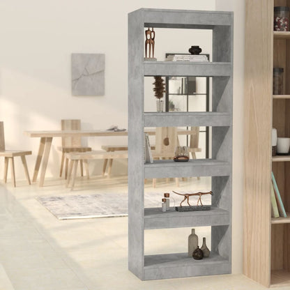 vidaXL Book Cabinet/Room Divider Concrete Grey 60x30x166 cm Engineered Wood