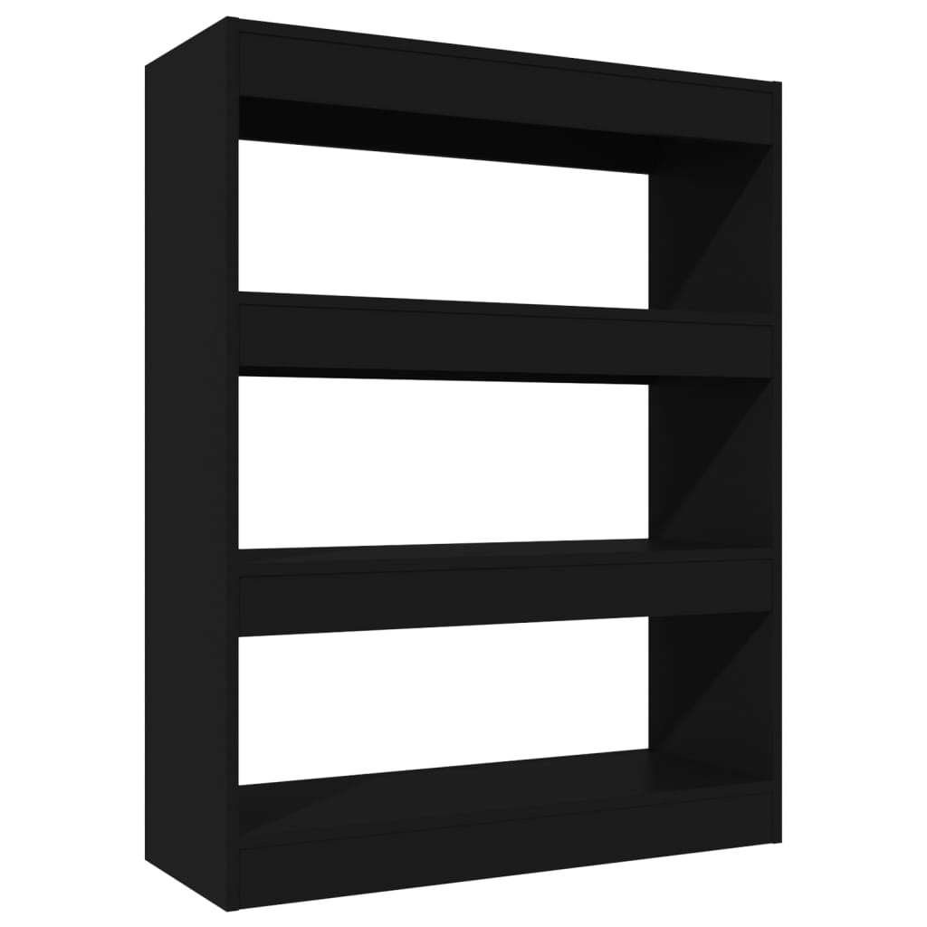vidaXL Book Cabinet/Room Divider Black 80x30x103 cm Engineered wood