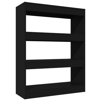 vidaXL Book Cabinet/Room Divider Black 80x30x103 cm Engineered wood