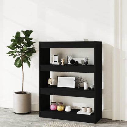 vidaXL Book Cabinet/Room Divider Black 80x30x103 cm Engineered wood