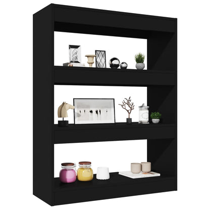vidaXL Book Cabinet/Room Divider Black 80x30x103 cm Engineered wood