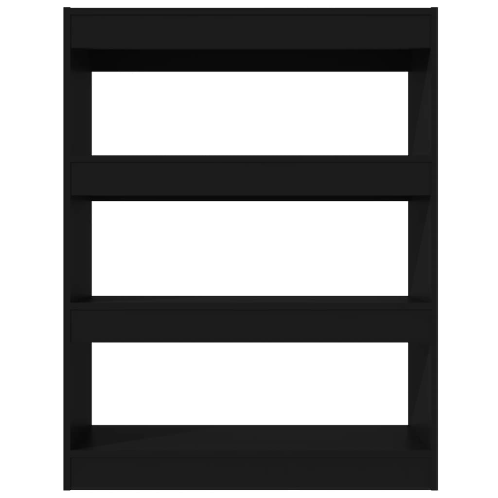 vidaXL Book Cabinet/Room Divider Black 80x30x103 cm Engineered wood