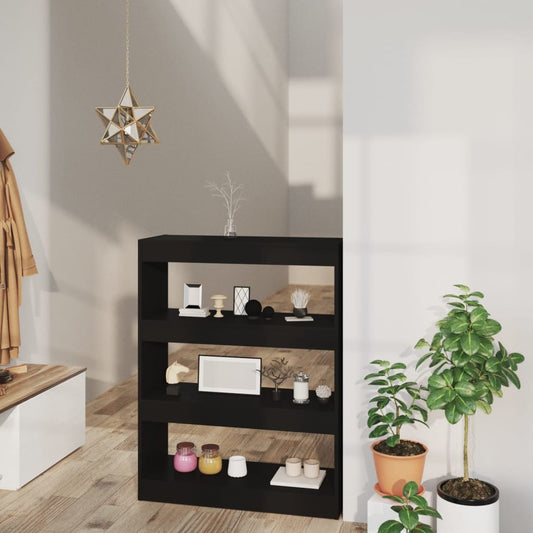 vidaXL Book Cabinet/Room Divider Black 80x30x103 cm Engineered wood