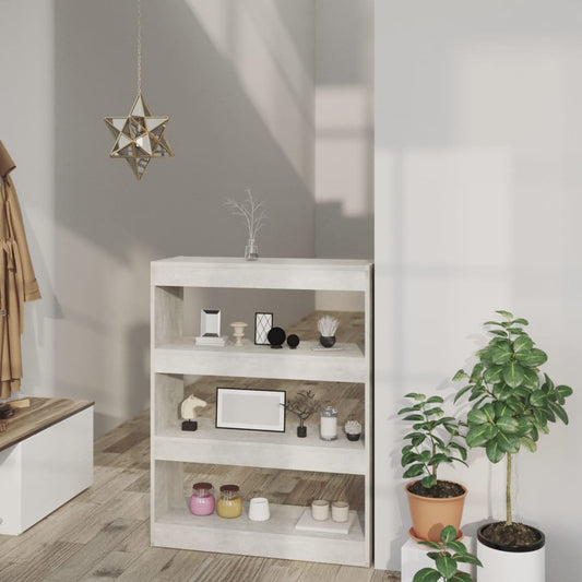 vidaXL Book Cabinet/Room Divider Concrete Grey 80x30x103 cm Engineered wood