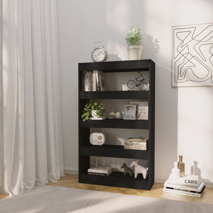vidaXL Book Cabinet/Room Divider Black 80x30x135 cm Engineered Wood
