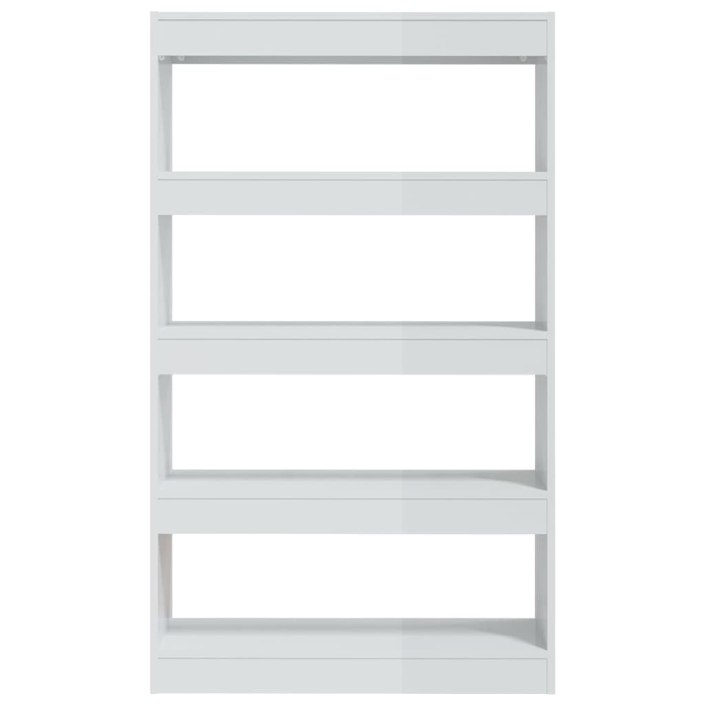 vidaXL Book Cabinet/Room Divider High Gloss White 80x30x135 cm Engineered Wood