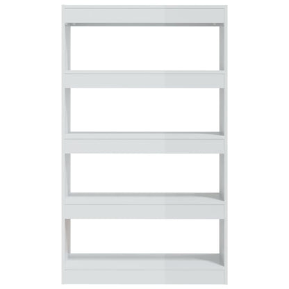 vidaXL Book Cabinet/Room Divider High Gloss White 80x30x135 cm Engineered Wood