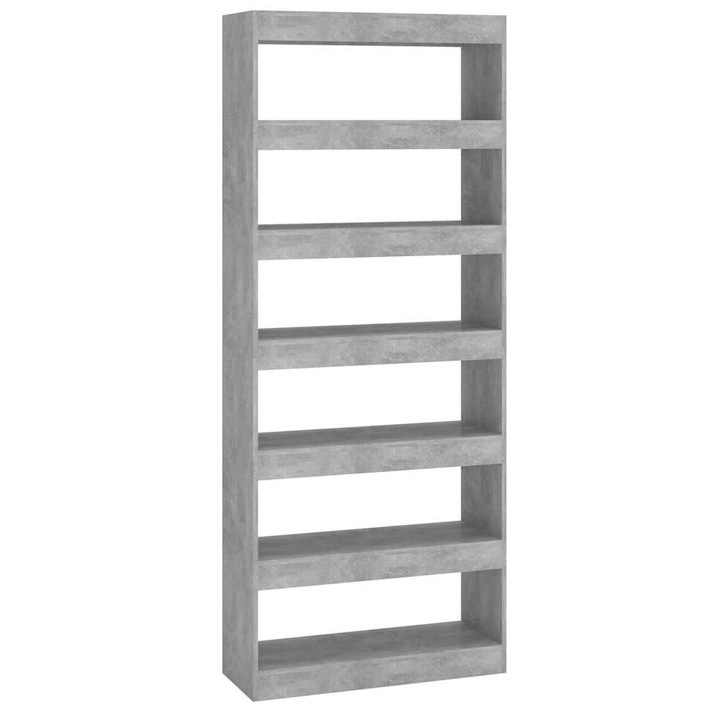 vidaXL Book Cabinet/Room Divider Concrete Grey 80x30x198 cm