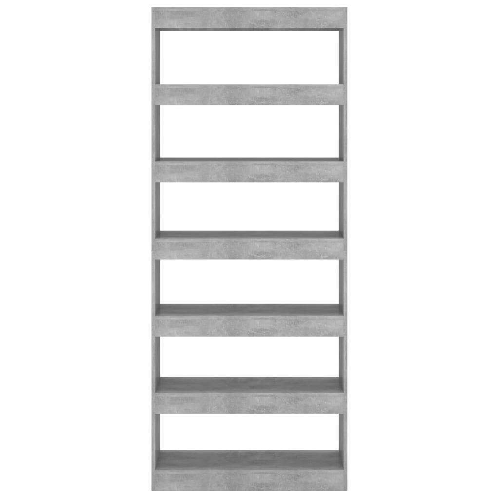 vidaXL Book Cabinet/Room Divider Concrete Grey 80x30x198 cm Engineered Wood