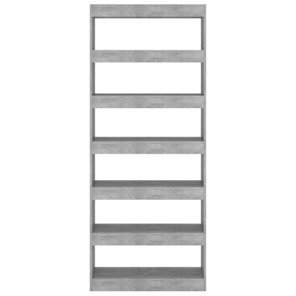 vidaXL Book Cabinet/Room Divider Concrete Grey 80x30x198 cm Engineered Wood