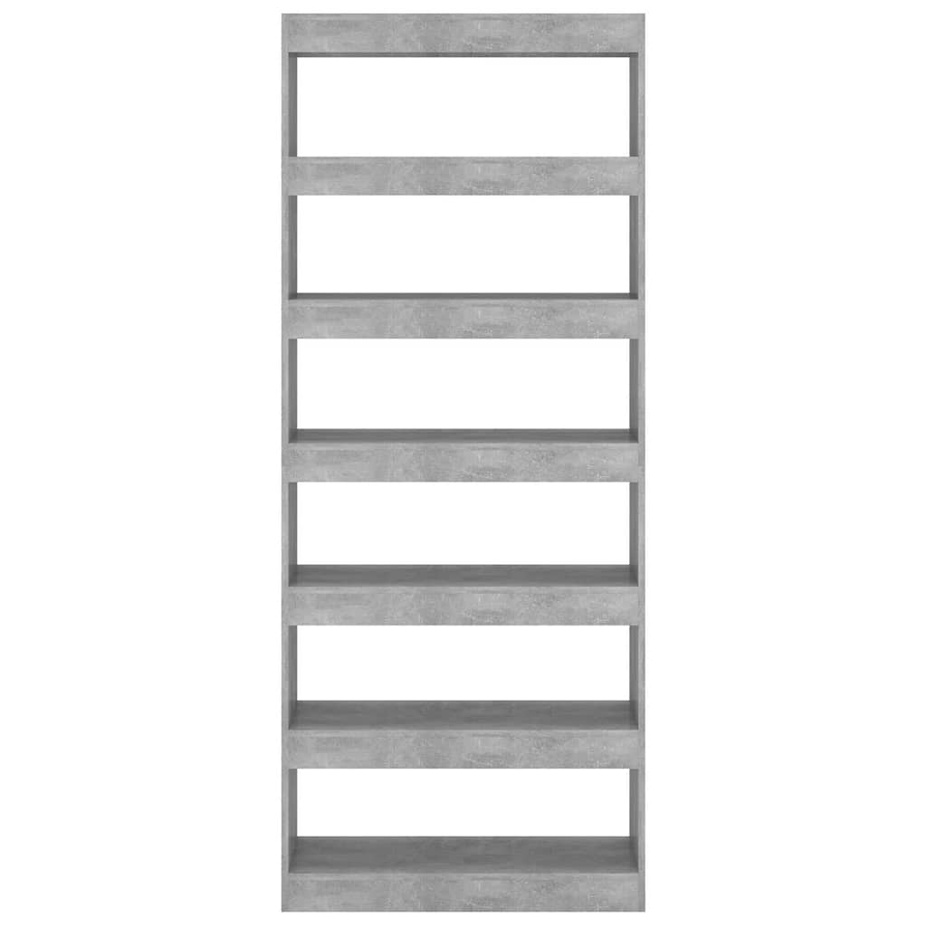 vidaXL Book Cabinet/Room Divider Concrete Grey 80x30x198 cm