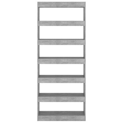 vidaXL Book Cabinet/Room Divider Concrete Grey 80x30x198 cm