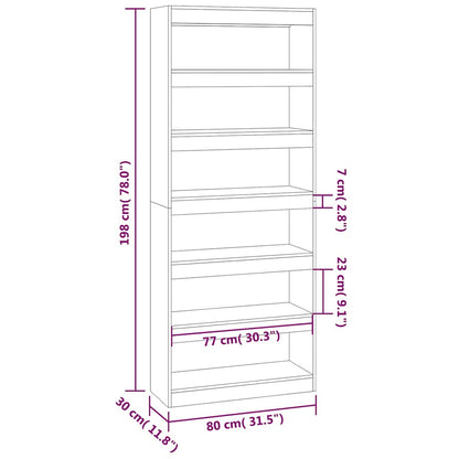 vidaXL Book Cabinet/Room Divider Concrete Grey 80x30x198 cm