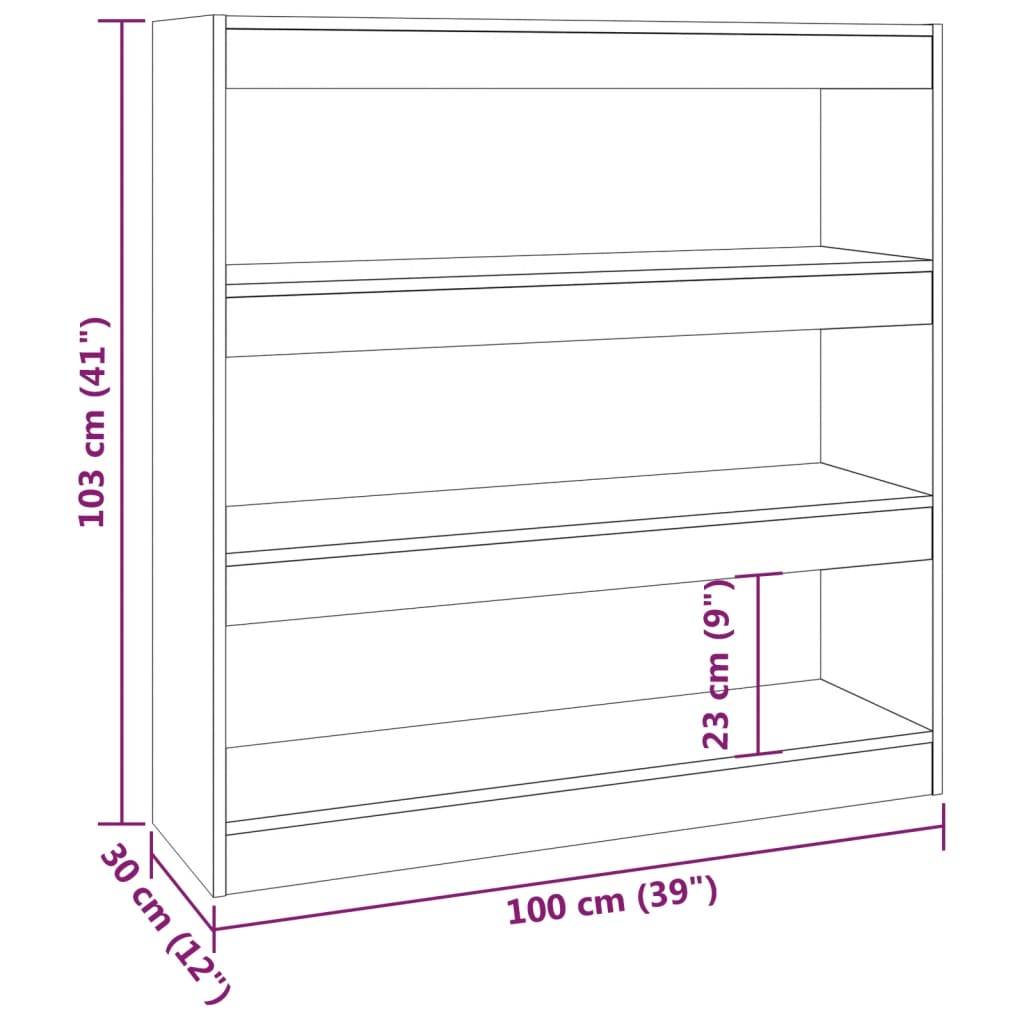 vidaXL Book Cabinet/Room Divider White 100x30x103 cm