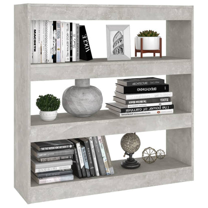 vidaXL Book Cabinet/Room Divider Concrete Grey 100x30x103 cm