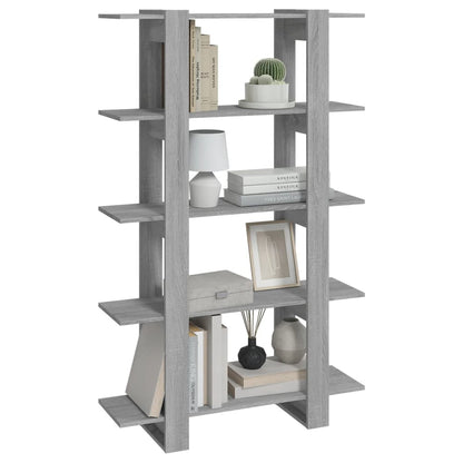 vidaXL Book Cabinet/Room Divider Grey Sonoma 100x30x160 cm