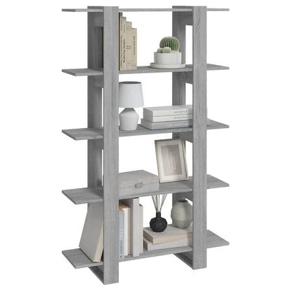 813561 vidaXL Book Cabinet/Room Divider Grey Sonoma 100x30x160 cm