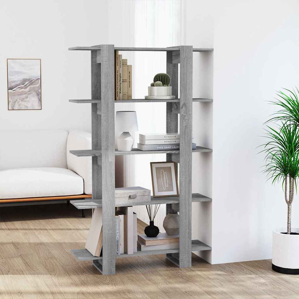 813561 vidaXL Book Cabinet/Room Divider Grey Sonoma 100x30x160 cm