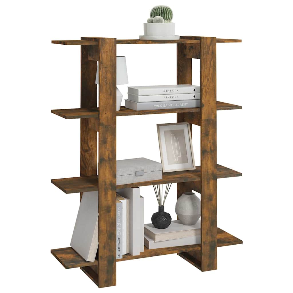 vidaXL Book Cabinet/Room Divider Smoked Oak 100x30x123,5 cm