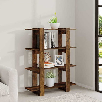 vidaXL Book Cabinet/Room Divider Smoked Oak 100x30x123,5 cm