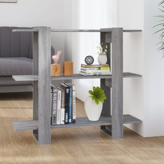 vidaXL Book Cabinet/Room Divider Grey Sonoma 100x30x87 cm