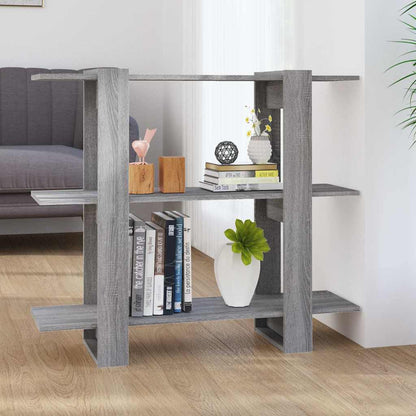 vidaXL Book Cabinet/Room Divider Grey Sonoma 100x30x87 cm