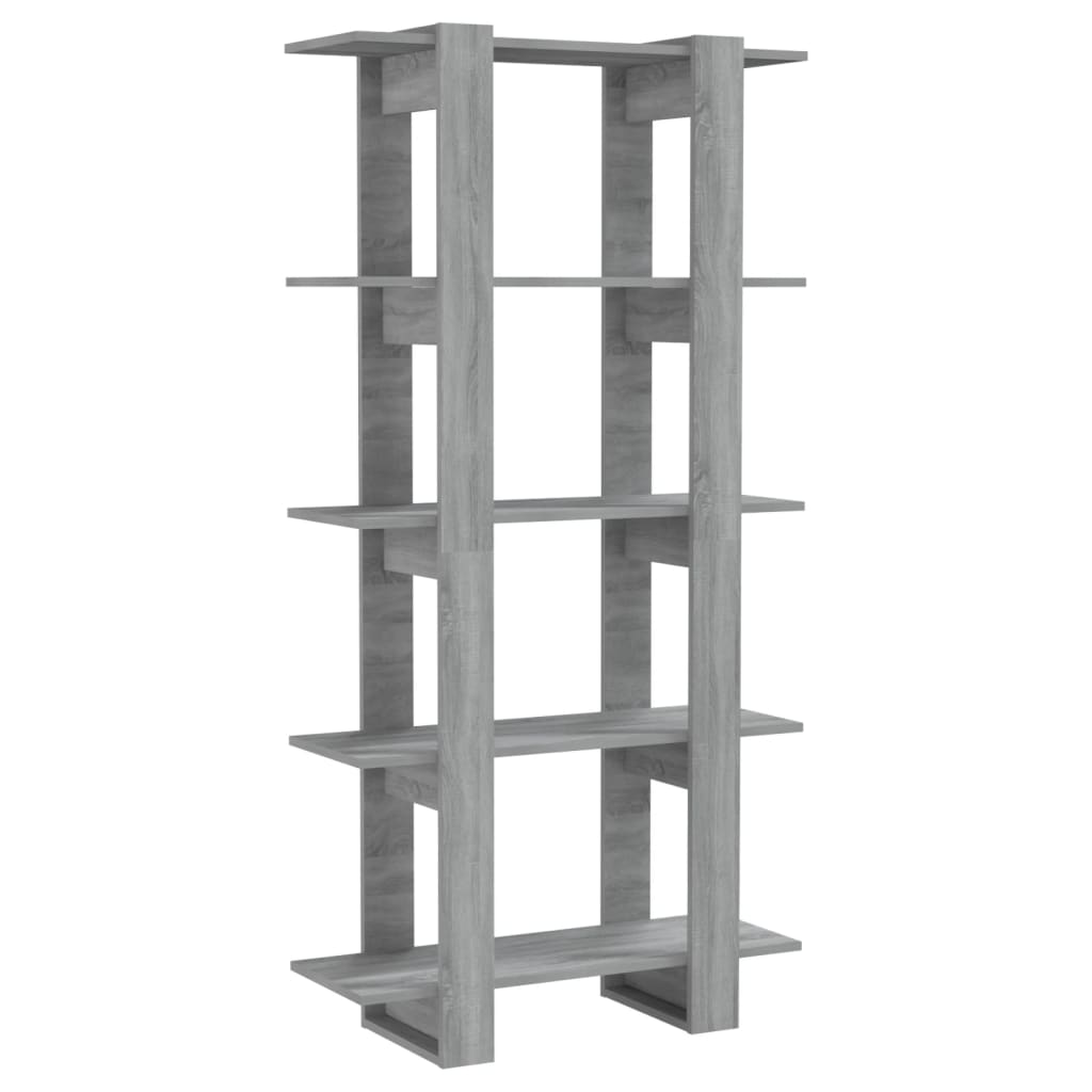 vidaXL Book Cabinet/Room Divider Grey Sonoma 80x30x160 cm