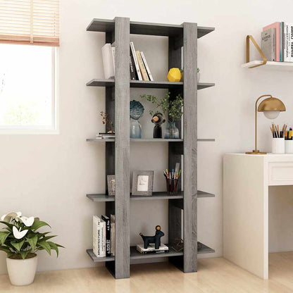 vidaXL Book Cabinet/Room Divider Grey Sonoma 80x30x160 cm